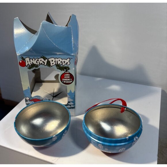 Angry Birds Christmas Ornament Tin Red & Blue Snowflake No Candy - Picture 6 of 7